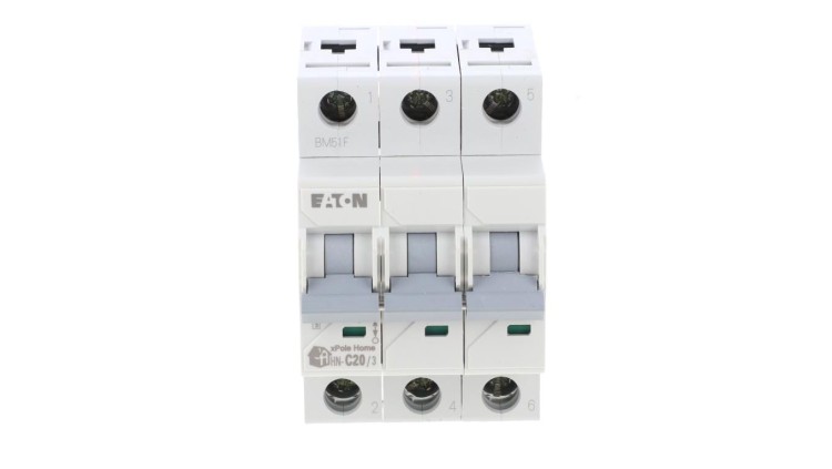 Wyłącznik nadprądowy Eaton 3P 20A C 6kA xPole Home