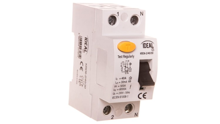 Wyłącznik różnicowoprądowy Kanlux KRD6-2/40/30 2P 40A 30mA AC.