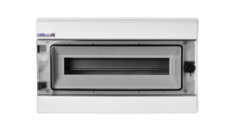 Rozdzielnica hermetyczna RH-18 Elektro-Plast, 1×18 modułów, IP65, drzwi przezroczyste z tworzywa PC, biała