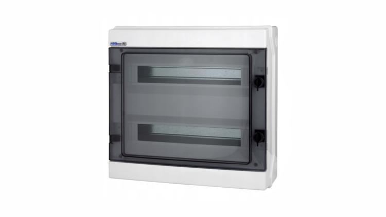Rozdzielnica hermetyczna RH-36/2 Elektro-Plast, 36 modułów (2×18), IP65, drzwi przezroczyste z tworzywa PC, biała