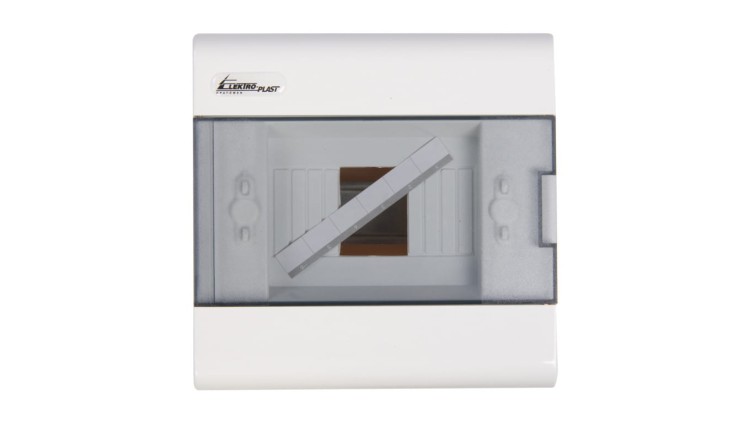 Rozdzielnica SRp-6 Elektro-Plast, 1×6 modułów, podtynkowa, IP40, drzwi przezroczyste PC, biała