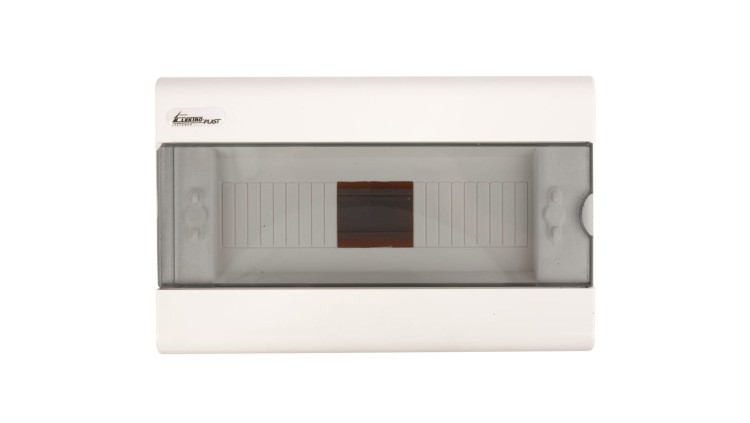 Rozdzielnica SRp-12 Elektro-Plast, 1×12 modułów, IP40, drzwi przezroczyste PC, biała
