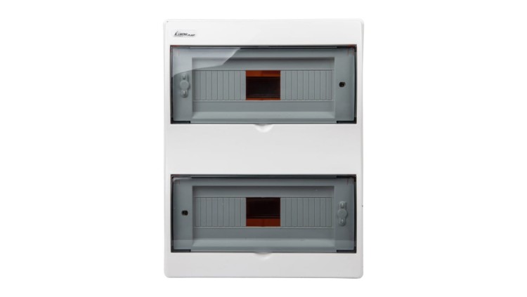 Rozdzielnica RP-24 FALA Elektro-Plast, 24 moduły (2×12), podtynkowa, IP40, drzwi przezroczyste PC