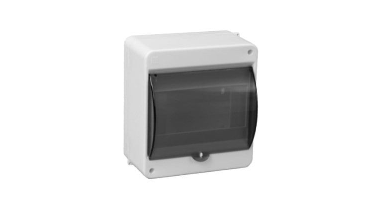 Rozdzielnica Pawbol S-6 1×6, IP40, szybka dymna PC, natynkowa, 83×130×140 mm
