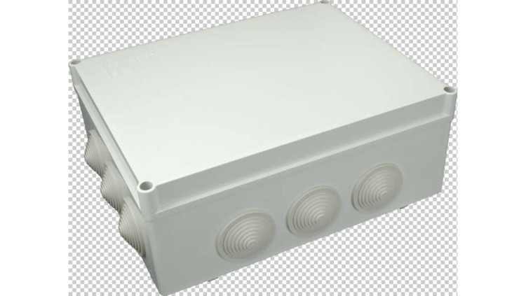 Puszka hermetyczna S-BOX 606, 300×220×120 mm, IP65, szara, 12 dławnic