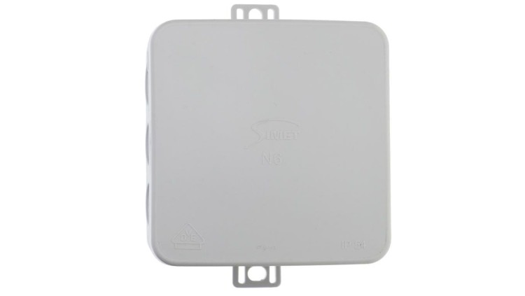 Puszka SIMET N6 83006002 szara 85×85×40 mm IP54 z dławicami