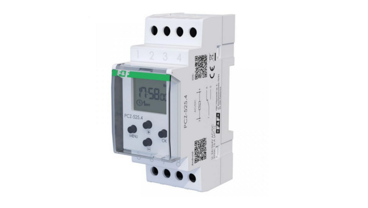 Zegar astronomiczny F&F PCZ-525.4 – jednokanałowy sterownik z NFC, przerwą nocną i wysoką precyzją