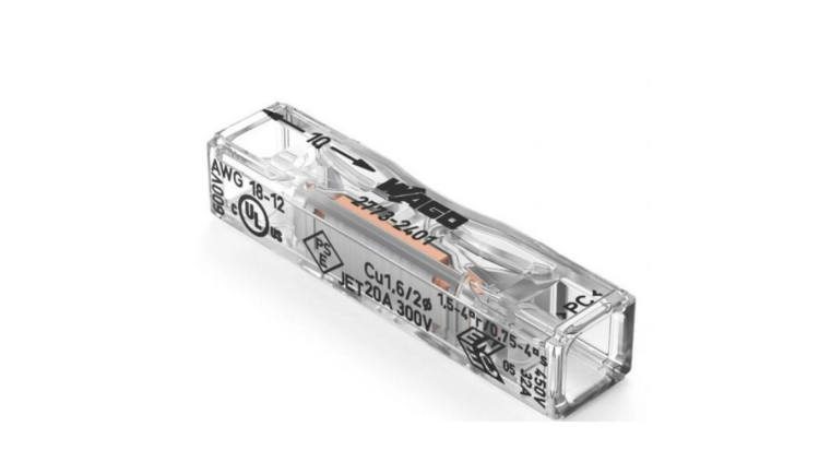 WAGO 2773-2401 – szybkozłączka przelotowa miniaturowa 2× 0,75–4 mm²