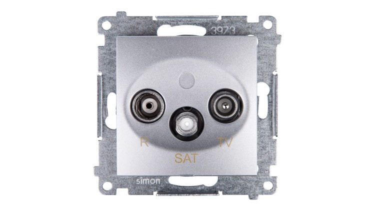 Simon 54 DASK.01/43 gniazdo antenowe RD/TV/SAT końcowe srebrny mat podtynkowe IP20.
