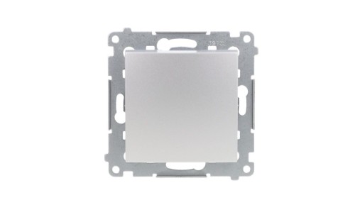 Łącznik jednobiegunowy Simon 54 DW1.01/43, pojedynczy, 10AX 250V, szybkozłącza, srebrny mat, podtynkowy, IP20 – widok główny
