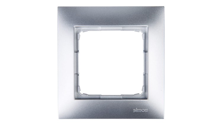 Ramka pojedyncza Simon 54 Premium DR1/43 srebrny mat, IP20/IP44