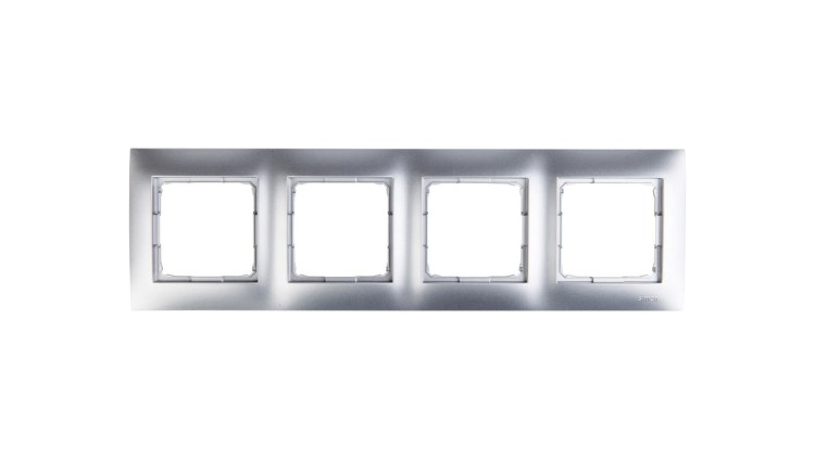 Ramka 4-krotna Simon 54 Premium DR4/43 srebrny mat, IP20/IP44
