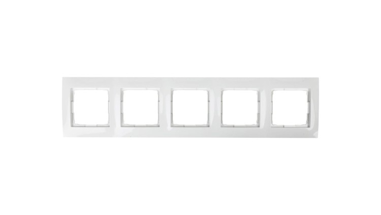 Ramka 5-krotna Simon 54 Premium DR5/11 biała, IP20/IP44