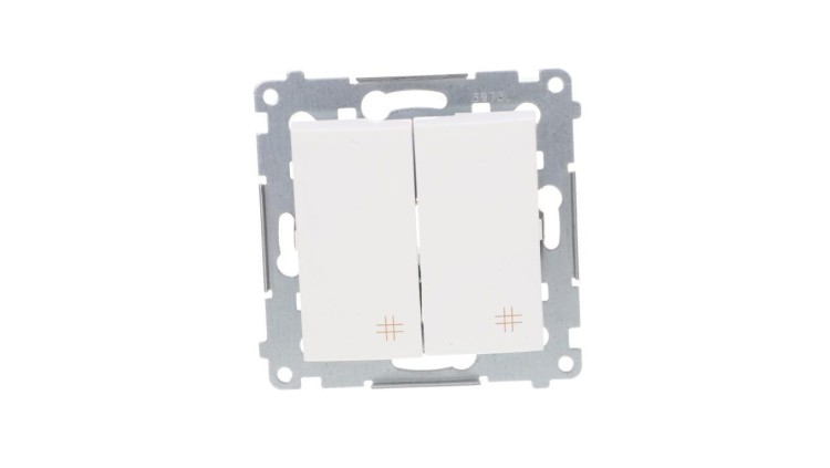 Łącznik krzyżowy podwójny Simon 54 DW7/2.01/11, 10AX 250V, biały, podtynkowy, IP20 – widok główny