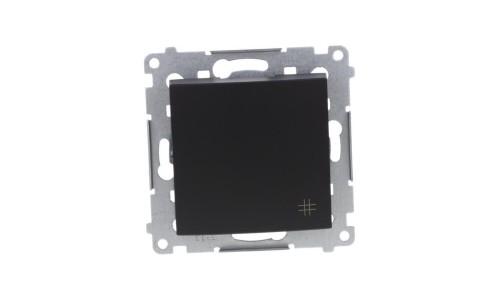 Łącznik krzyżowy Simon 54 DW7.01/49, 10AX 250V, czarny mat, podtynkowy, IP20 – widok główny