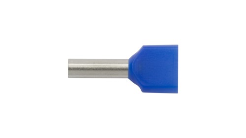 Końcówka kablowa tulejkowa podwójna Ergom HI 2×2,5/10 niebieska, 2×2,5 mm², izolowana, długość tulejki 10 mm – widok produktu