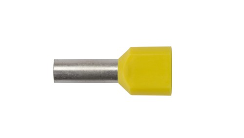 Końcówka kablowa tulejkowa podwójna Ergom HI 2×6/14 DIN żółta, 2×6 mm², izolowana – widok produktu