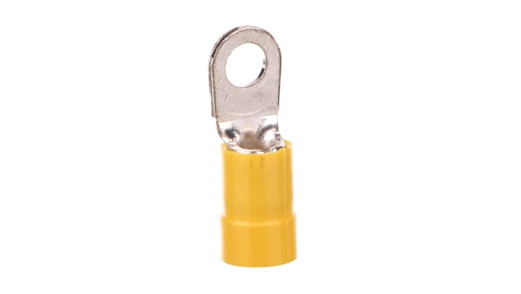 Końcówka kablowa oczkowa Ergom KOI 6/4 izolowana żółta, 6 mm², oczko 4 mm – widok produktu