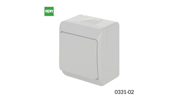 Łącznik schodowy hermetyczny Elektro-Plast Nasielsk Hermes ŁNT-1 0331-02 biały IP44 10AX 250V