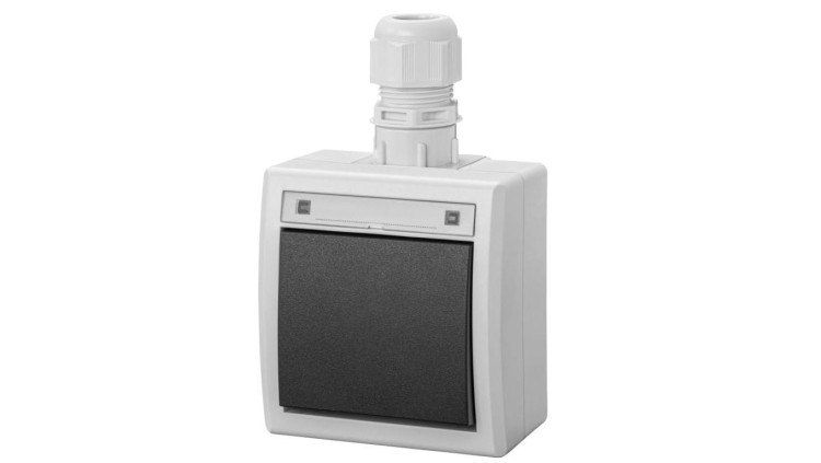 Łącznik natynkowy schodowy AQUANT 2K IP65 szary 5001-65 – Elektro-Plast Nasielsk
