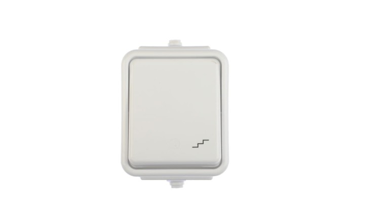 Łącznik schodowy hermetyczny Schneider Electric Cedar WNT-600C01 biały IP44 10A 250V 64×90×48mm