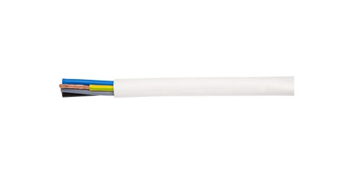 przewód H05VV-F (OWY) 5×0,75 żo biały 300/500 V – PVC/PVC, krążek 100 m