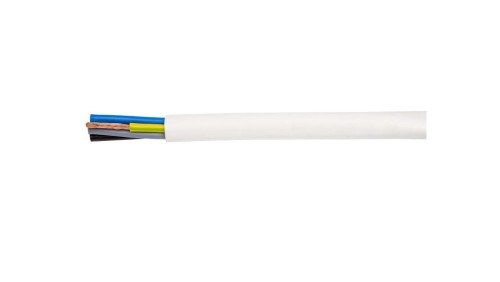 przewód H05VV-F (OWY) 5×1,5 żo biały 300/500 V – PVC/PVC, krążek 100 m