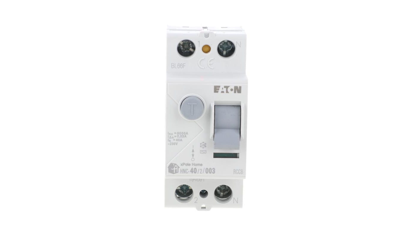 RCD Eaton 2P 40A 30mA AC – widok z przodu