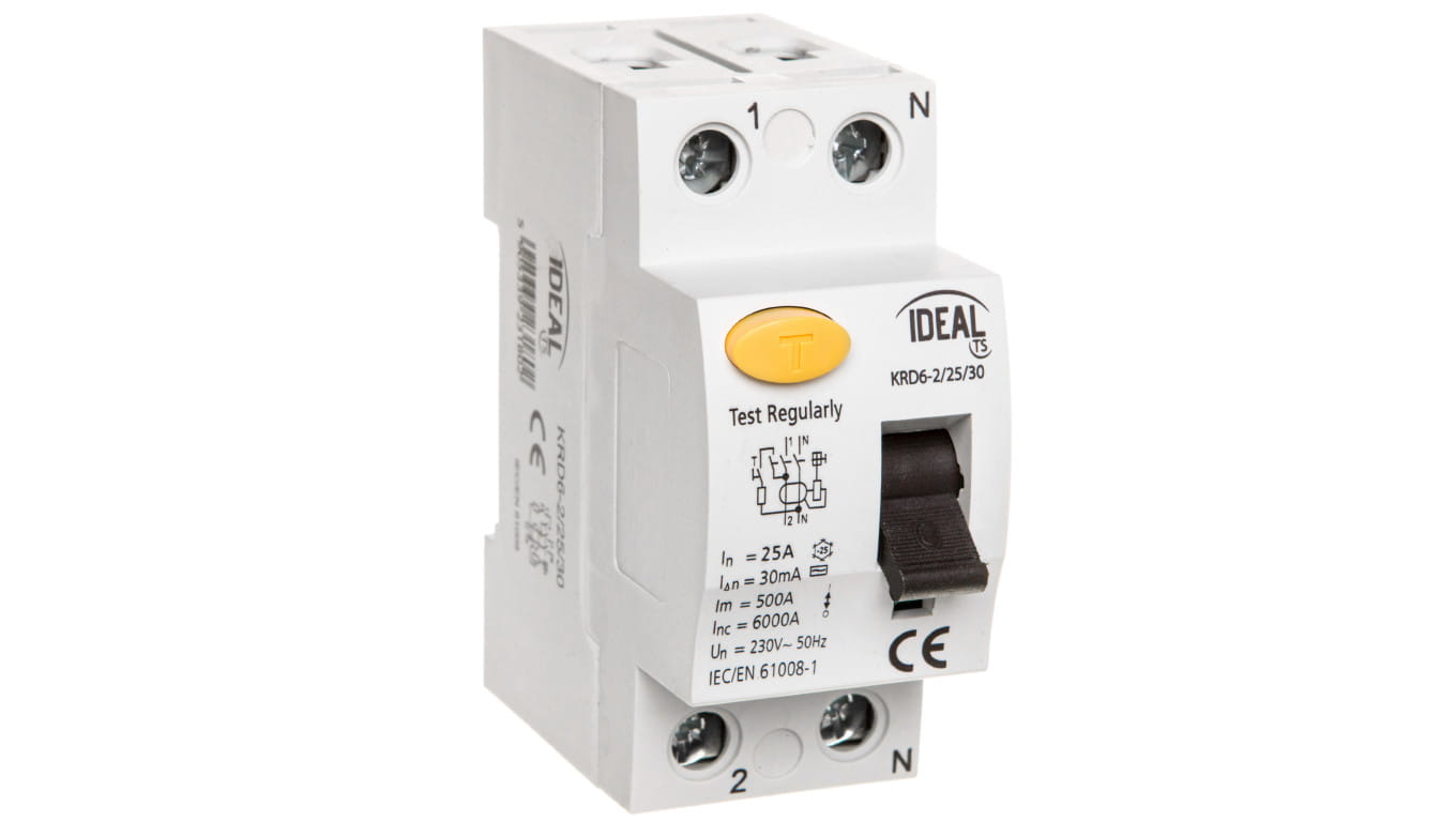 Widok RCD KRD6-2/25/30 w wersji 2P 25A.