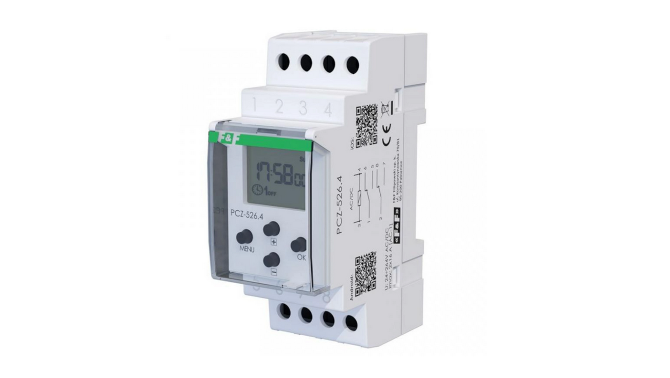 Front zegara PCZ-526.4 z wyświetlaczem LCD i przyciskami