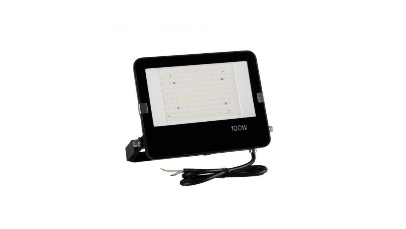 Naświetlacz LED Kanlux AGOR PRO 100W czarny – widok z przodu.