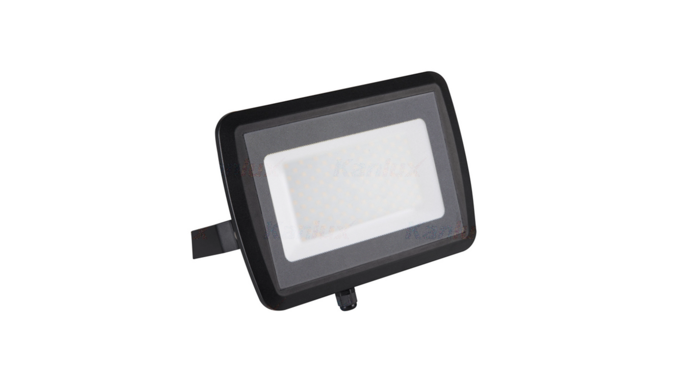 Naświetlacz LED Kanlux ANTEM 100W czarny – widok z przodu.