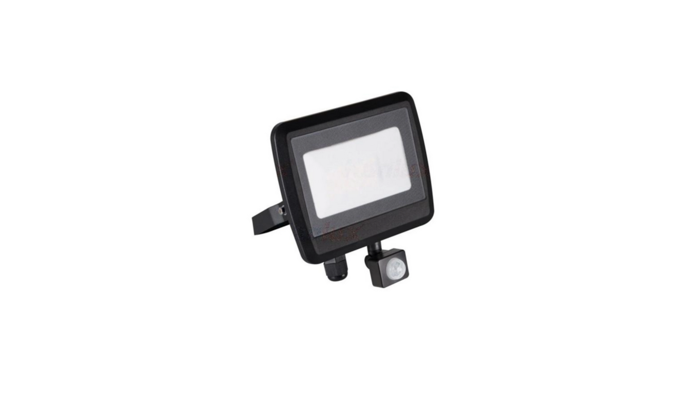 Naświetlacz LED Kanlux ANTEM 30W czarny z czujnikiem ruchu – widok z przodu.