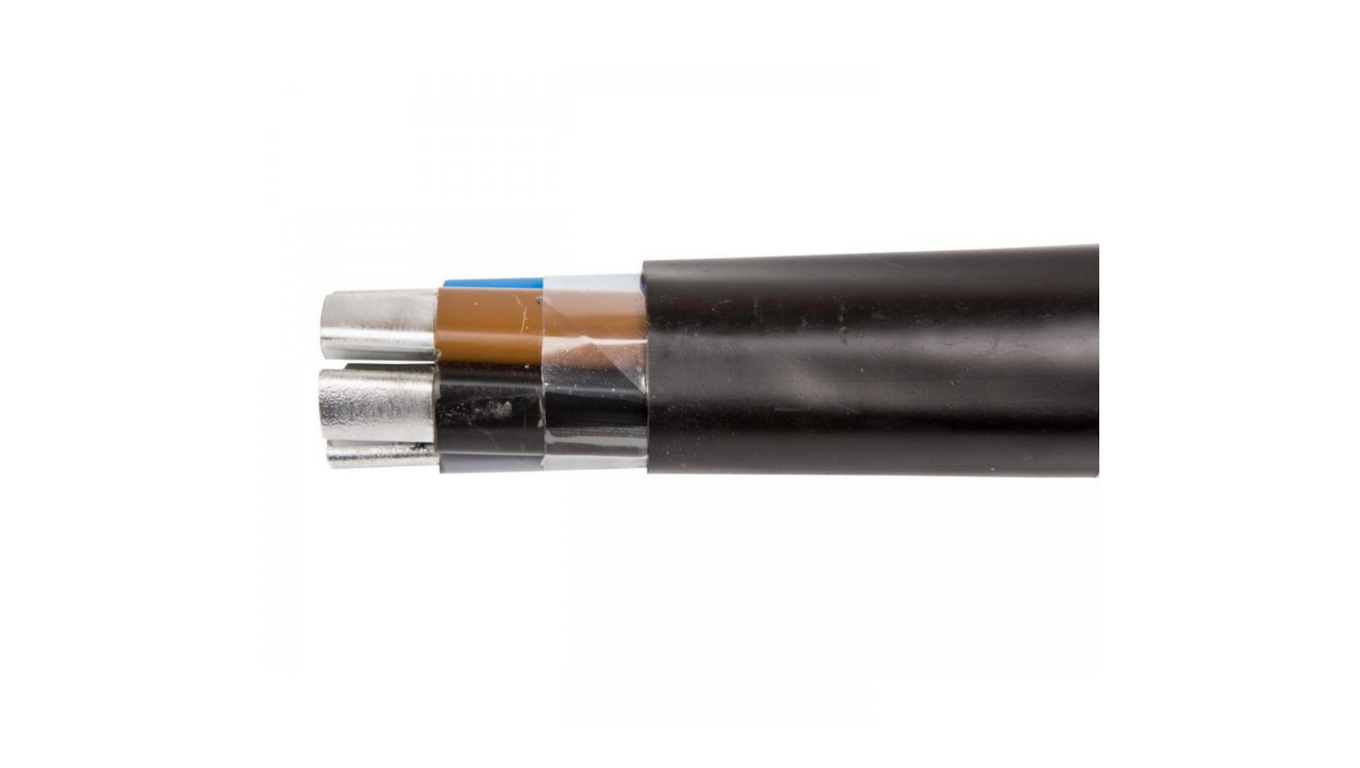 Kabel YAKY 5×16 – widok odcinka przewodu z powłoką PVC